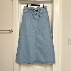 NWT Abrand Maxi Kendall Denim Skirt in Light Vintage Blue Size 26